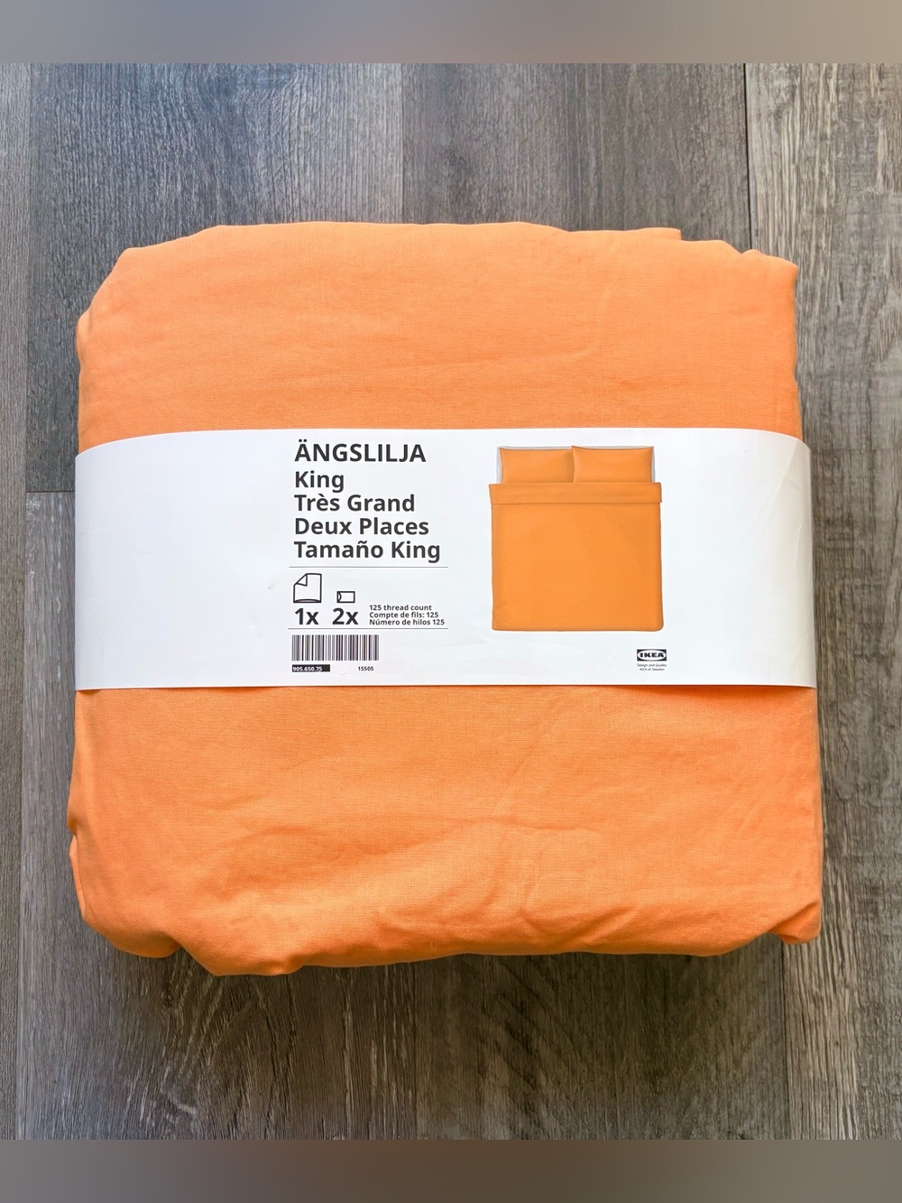 NEW IKEA ÄNGSLILJA Duvet
Cover and Pillowcase, Orange, King